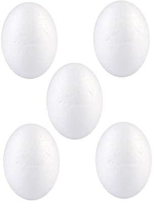 DOITOOL 50 Stück Weiße Embryo-Schaum-Eier prim schmücken Fälschung sofortig Polystyrol Schaum in Eiform künstliche Eier Ornament Abs hoch Schäume Ostereier Ei Ostern