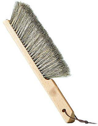 VDLLQYN, Plumeau Royal Duster avec manche en bois antidérapant – Brosse de nettoyage antistatique en crin de cheval naturel for la maison, l'hôtel, le bureau et la voiture ，Dépoussiéreur