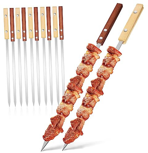 Toyvian 12 Pièces Brochettes Barbecue Inox Portables Outils Multifonctions De Cuisson Fournitures De Barbecue Acier Inoxydable Pour Usage Extérieur
