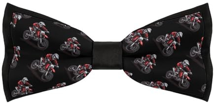 Dirt Bike Rider Motocross Dirt Biking Bow Tie for Men Printed Pre-Tied Adjustable Bowties for Party Wedding