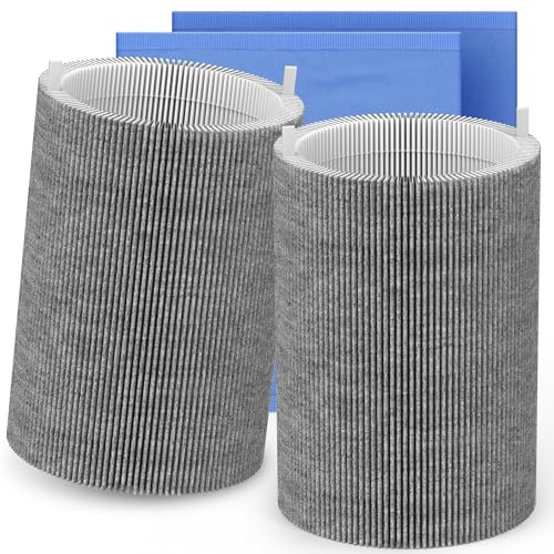 2 Packs Upgraded Mixed Carbon 411i Max & 411a Max Replacement Filter Compatible with Blue Pure 411i Max & 411a Max Air Purifier, Part NO. Blue Pure F4MAX, Activated Carbon Filter