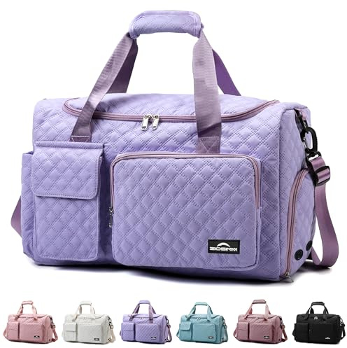 ZIOSINM Sporttasche Damen, Reisetasche Damen mit Nassfach | Wasserdichter Reisetasche Handgepäck mit Schuhfach Weekender, Schwimmtasche, Kleine Sporttasche für Kinder Mädchen und Jungen