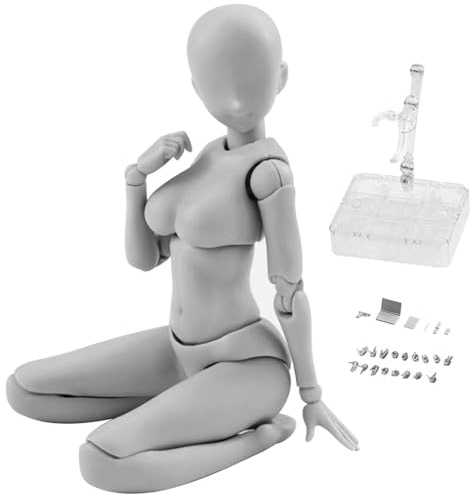 Mini-Actionfigur, bewegliche Gesten, leichtes PVC-Modell, Ständer, Puppen-Body-Chan-Set mit Sockelstütze zum Skizzieren, Malen, Zeichnen von Frauen, Weihnachtsdekorationen