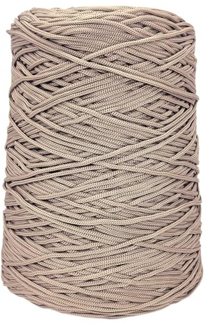 Cordino thai in Poliestere per Borse Uncinetto 500g 600 Metri – Cordoncino 2 mm in rocca Resistente e Morbido per Crochet, Filo per Borse, Hobby Creativi e Accessori Handmade (Tortora)