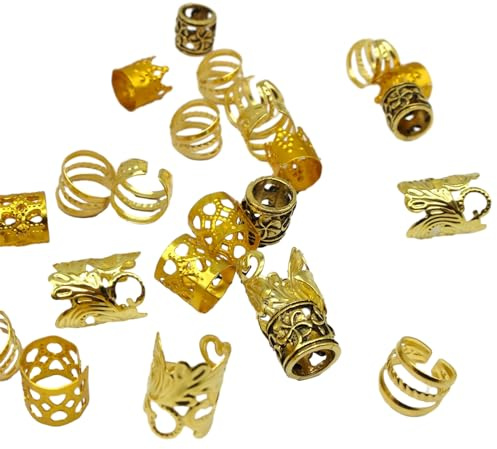 100 Stück Haarperlen, lose Spule, Haarschmuck für Zopfringe, Dreadlock Perlen, Zopfringe, Clip Clips, Zubehör