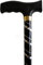Deluxe Black with Silver Etched Engraved Flecked Stripes Pattern Ladies Adjustable Walking Stick Cane - 23 - 38.5