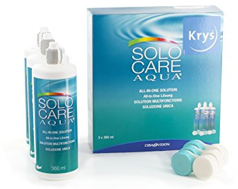 Solocare Aqua Pflegemittel für weiche Kontaktlinsen, 3 x 360 ml