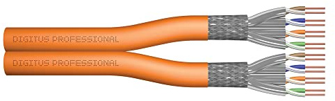 DIGITUS 500 m Cat 7 Netzwerkkabel - S-FTP (PiMF) Duplex - BauPVO Dca - LSZH Halogenfrei - 1200 MHz Kupfer AWG 23/1 - PoE+ Kompatibel - LAN Kabel Verlegekabel Ethernet Kabel - Orange