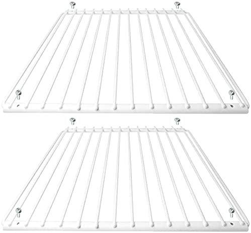 SPARES2GO Étagère de réfrigérateur compatible avec réfrigérateur congélateur Dometic (Lot de 2 étagères, blanches, réglables, revêtues de plastique, bras extensibles)