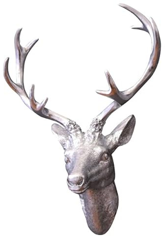 RPF-Design Wanddeko Hirschkopf, silber/versilbert mit Blattmetall - ein besonderes Geschenk