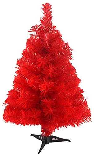 Fouriding 2ft 60cm Künstlicher Weihnachtsbaum Christbaum Tannenbaum mit KunststoffStänder (Rot)