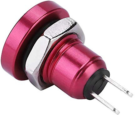 Pulsante istantaneo Keenso Interruttore a pulsante momentaneo 1A 24V Mini in lega di zinco impermeabile Adatto per foro di montaggio 8 mm(Red)