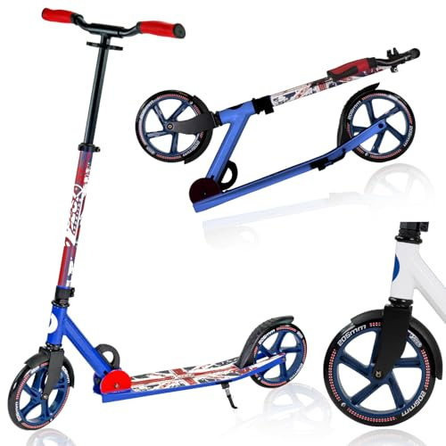 BEST SPORTING Scooter 205 | klappbarer Aluminium-Scooter mit 3-Fach Verstellbarer T-Bar | PU High-Rebound Rädern & 100-kg Tragkraft
