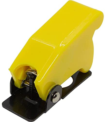 Lumonic Flip-Cover in giallo per interruttore a levetta con diametro Ø12mm I Coperchio di protezione in plastica per interruttore a levetta I Per auto e casa