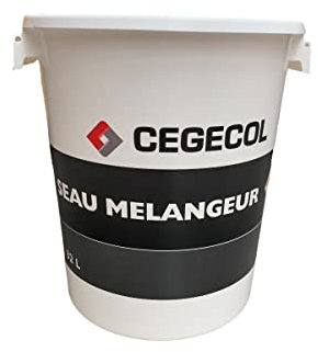 CEGECOL SIKA - Seau mélangeur blanc - Préparation d’enduit, de colle à carrelage, plâtre, mortier adhésif - Volume de mélange 20 l - Capacité totale 32 l