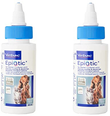 Virbac Epiotic - Detergente per orecchie, confezione doppia, 2 x 60 ml