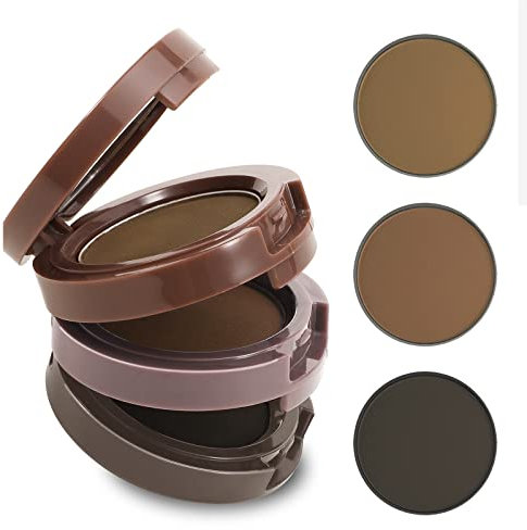 Boobeen Palette de poudre à sourcils 3 couleurs, maquillage des sourcils en poudre imperméable à l'eau, poudre de remplissage des sourcils pour dessiner des sourcils parfaits.