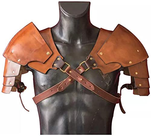 Retro Steampunk Schulterpanzer, Mittelalterlicher Schulterschutz Kunstleder Ritter Schulterstücke Einstellbare Mode Niet Armschutz Für Cosplay Kostümzubehör
