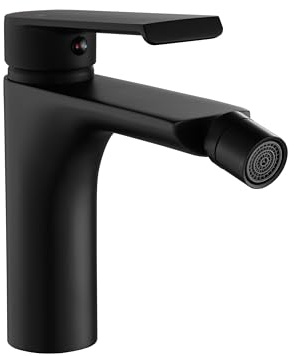 Rea Bidetarmatur HASS BLACK Mischbatterie für Bidet aus Messing Einhand-Bidetbatterie für Toilette Bad WC (Schwarz)