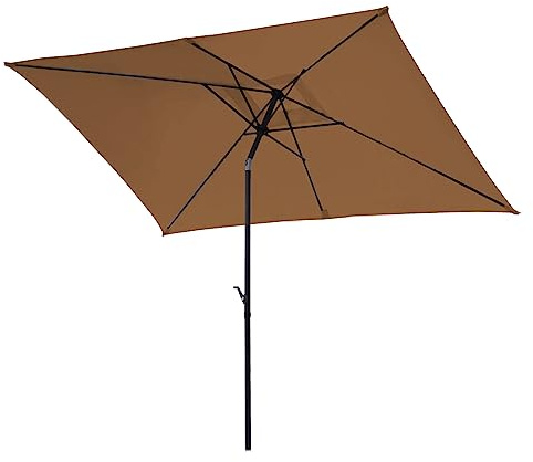 SVITA ABRIGA Sonnenschirm 3x2m Balkonschirm rechteckig mit Sonnenschutz Matt Taupe/Schwarz