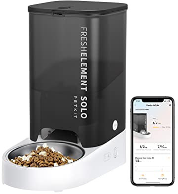PETKIT Distributore Automatico Cibo Gatti, 3L Distributore Automatico Cibo Cani,2.4G WiFi,1-10 Pasti,1-15 Giorni,Ciotola in Acciaio Inox 304,Tecnologia Fresh Lock