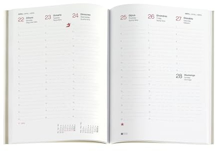 Miquelrius - Nachfüllpack Jahresplaner 2024 Hülle, Wochenansicht Vertikal, Größe Plus 155 x 213 mm (ähnlich A5), Katalanisch, Portugiesisch und Englisch