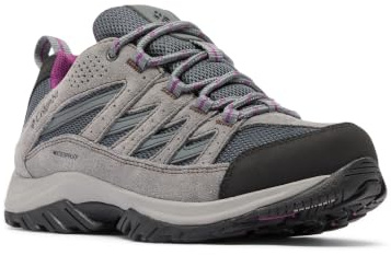 Columbia Womens Crestwood Waterproof, Graphite/Wild Iris, 7.5