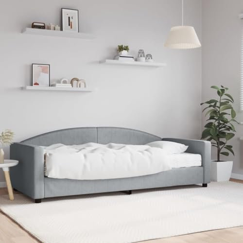 BaraSh Tagesbett mit Matratze Hellgrau 90x200 cm Sofabett Schlafsofa Mit Matratze Tagesbett Bett Daybed Tagesbett Mit Matratze Stoff