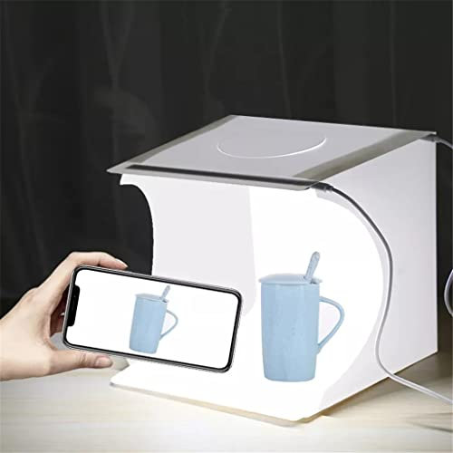 ZHCHAO Mini Photo Studio Folding Lightbox Photography Softbox 2 Panel LED Light Soft Box Photo Background Kit Light Box for DSLR Camera