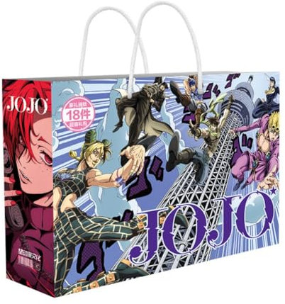 SXYNIO Sac Cadeau Stone Ocean Chanceux Fans Set Inclut DIY Figurines Autocollants Support Téléphone Mobile Signet Badges Stone Ocean Jolyne Cujoh Cadeau Enfant Kid 18 Produits