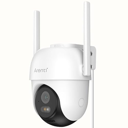 LAXIHUB 2,5K/4MP Caméra Surveillance WiFi Extérieure, 2,4GHz/5GHz Caméra IP, Détection de Mouvement PIR, 355° PTZ, Vision Nocturne Couleur, 24/7, Audio Bidirectionnel, IP65, Alarme Sonore et Lumineuse