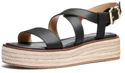 Michael Kors kvinnors Lynn Espadrille sandal, Svart, 40 EU