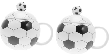 SUPVOX 2sets Soccer Mug Ceramic Cup for Home Office Soccer Ball Cup Cartoon Style for Men