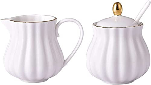 Vajilla, Lecheras, Azucarero con Tapa y Jarra para Leche, Jarra para Crema y Azúcar, Jarra para Leche y Azúcar (Bianco 220ml)