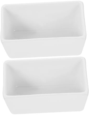 UTHCLO 2piezas Recipiente Cerámico Rectangular Para Azúcar Elegante Azucarero Blanco Multifuncional Para Cubos De Azúcar y Dulces Almacenamiento Duradero Para Cocina Estilo Rústico