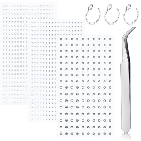 LAURITAMI 3 Foglie Piercing Naso Finto Gemstone Sticker con pinzette anello naso,Finti Piercing naso Bling gemme viso corpo orecchio gioielli Non piercings2/2.5/3/4MM