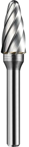 1Pc Carbide Burr Set 1/4 Shank Head Dia 1/2 Aluminum Cut (Wide-Flute Cut) Tree-Shape Die Grinder Bits Rotary Tools Attachment Kit Rasp Accessories Metal Wood Stone Steel Grinding Deburring Cutting