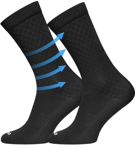 TODO Chaussettes de cyclisme pour homme et femme - Chaussettes de course respirantes à motifs - Convient également comme chaussettes de course, Noir (Serpente), 43/46 EU