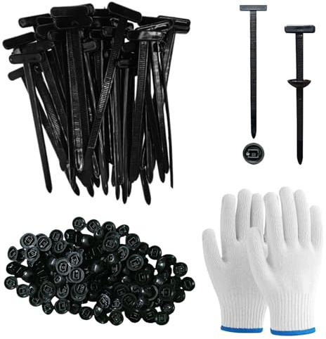 Bridas universales con hebilla, reutilizables, negras, clips para cables, ties, gestión de cables, para reparaciones diarias (50 unidades)