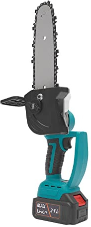 LENDISIY Tronçonneuse électrique sans balais de 20,3 cm avec batterie au lithium de 2 x 4,0 Ah 21 V, tronçonneuse à main sans fil pour élagueuse, coupe du bois