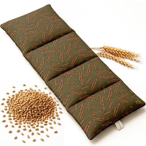 Strauss Home® Körnerkissen groß – Mikrowellengeeignetes Wärmekissen gegen Verspannungen in Nacken, Schultern und Rücken – natürliche Weizenkörner – 20x50 cm (Vintage Design, 1, stück)