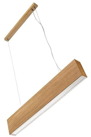 LED Wood Pendelleuchte aus Eichenholz 60 cm - Handgefertigte Hängelampe Esstisch - Deckenlampe Hängend - Hängelampe Holz - Lampe Esszimmer, Wohnzimmer und Küche - 24W 1600 lm Warmweiß Licht 3000 K
