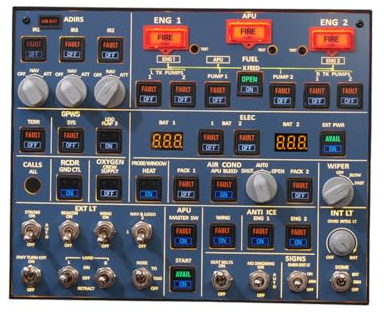 Flight Simulator Panel OVHD OVERHEAD Panel - Backlit+Metal Housing+Tactile Switches Edition for MSFS 2020/2024 Compatible with FENIX A32X, FBW A32X & iniA32X - Windows Flight Sim Home Cockpit