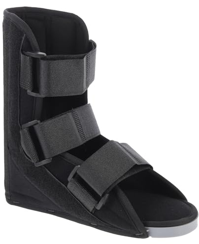 Milisten Lightweight Ankle Stabilizing Shoe for Sprain Composite Cloth Boot for Foot Weakness Support and Rehabilitation Ergonomic Black Orthopedic Brace for Men and Women