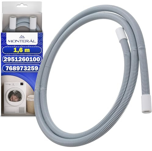 Tubo Desagüe Secadora de Ropa 1,6 m con Código Original 2951260100 para Beko para Arcelik 768973259 para Smeg - Garantía de 10 Años - MONTERAL