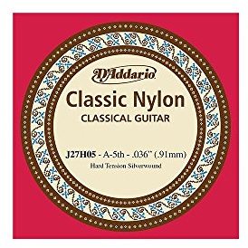 D'Addario J27H05 Einzelsaite Classic Nylon, Hard Tension, A-5th