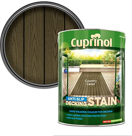 Cuprinol 5097039 Anti-Slip Decking Stain Exterior Woodcare, Country Cedar