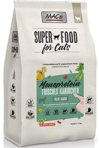 Mac's Katzenfutter getreidefrei Adult Monoprotein Kaninchen, 7 kg
