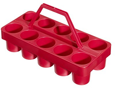 bevando Gläserträger rot aus Kunststoff, 10 Gläser konisch 0,2-0,4ltr., Flaschen 0,33ltr.