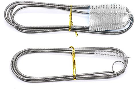 2Pcs Flexible Refrigerator Scrub Brush, Stainless Steel Nylon Drain Tube Cleaning Brushes, Waterpipe Dredge Tool for Kitchen Drain Pipe